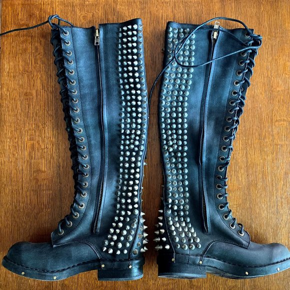 Jeffrey Campbell Spiked Knee High Boots size 7 - Picture 2 of 7